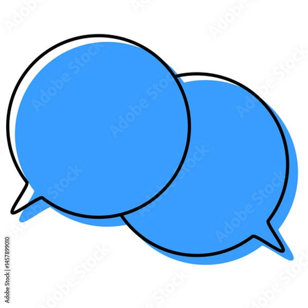 Fototapeta シンプルな線がずれた吹き出し　重なる会話