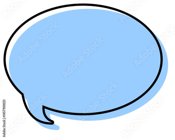 Obraz シンプルな線がずれた吹き出し　丸形