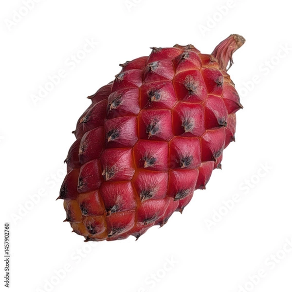 Obraz Single buriti fruit with dark reddish brown scales, showcasing its unique texture and color