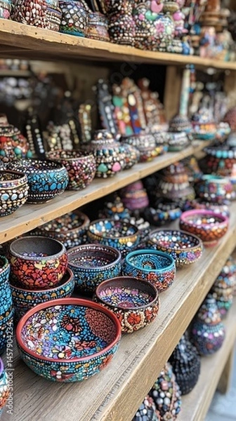 Fototapeta Decorative bowls are neatly arranged