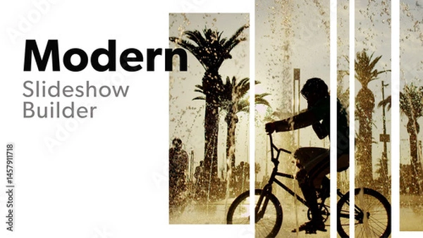 Fototapeta Slideshow Builder With Vertical Shapes Media Left And Right