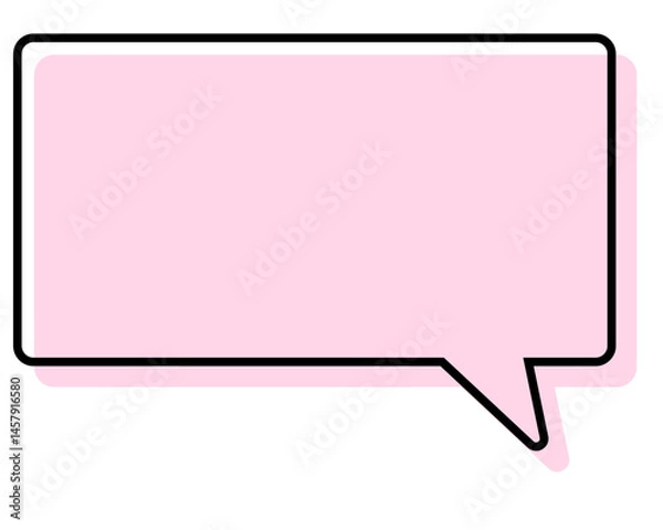 Fototapeta シンプルな線がずれた吹き出し　四角形