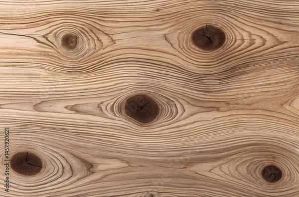 Fototapeta Detailed Natural Wooden Surface with Knots and Grain Patterns