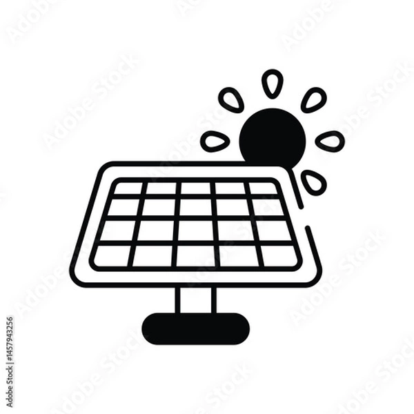 Obraz Solar Panel vector icon stock illustration