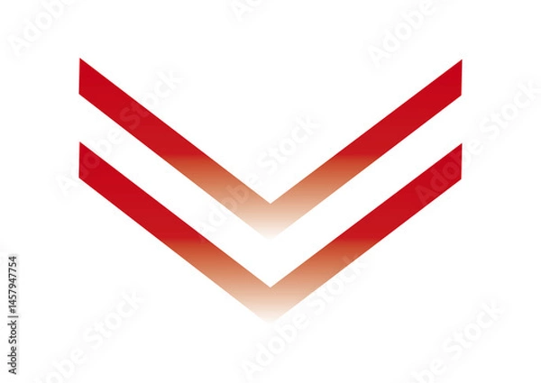 Obraz シンプルな赤の下向き矢印