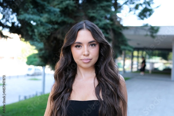 Obraz Video of a young woman's beauty image. High quality 4k footage