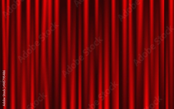 Fototapeta theatrical background. Red drape curtains