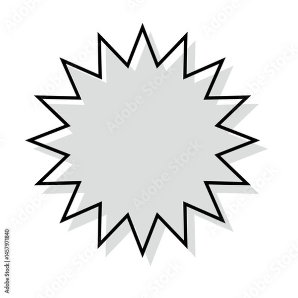 Obraz シンプルな線がずれた吹き出し　ギザギザした形