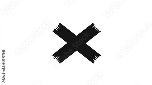 Fototapeta Simple Black Brushstroke X Mark