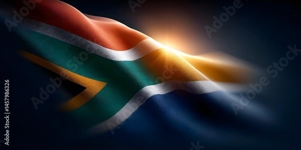 Obraz South African Flag with Dynamic Lighting Effects