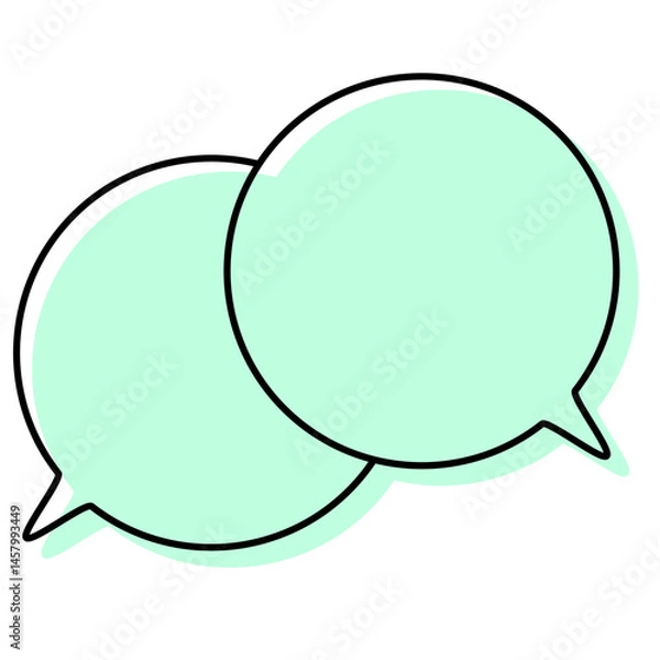 Fototapeta シンプルな線がずれた吹き出し　重なる会話