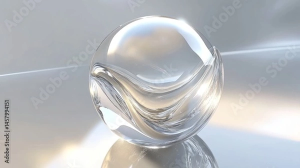 Obraz Captivating Crystal Ball, A Study in Light, Reflection, and Transparency