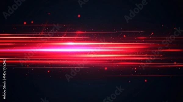 Obraz Futuristic Red Light Streaks, High-Speed Technology and Abstract Design