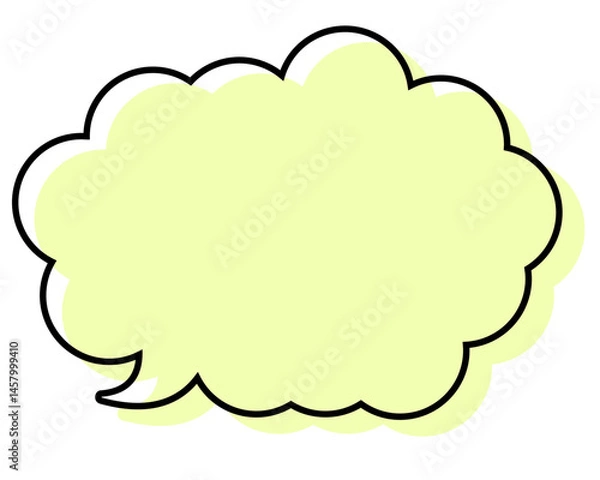 Fototapeta シンプルな線がずれた吹き出し　丸みのある雲形
