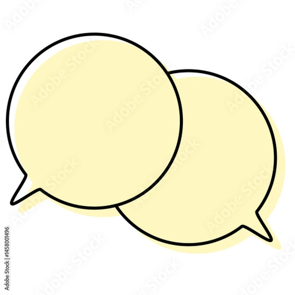 Fototapeta シンプルな線がずれた吹き出し　重なる会話(複数の値)
