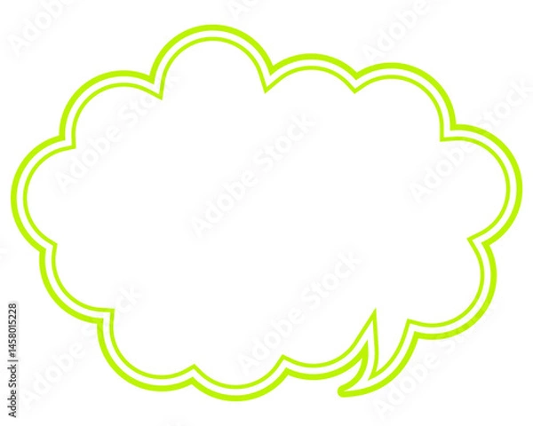 Fototapeta シンプルなカラー線の吹き出し　丸みのある雲形