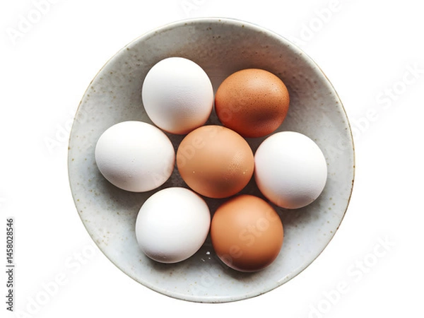 Obraz white brown chicken eggs bowl raw food protein fresh organic ingredient