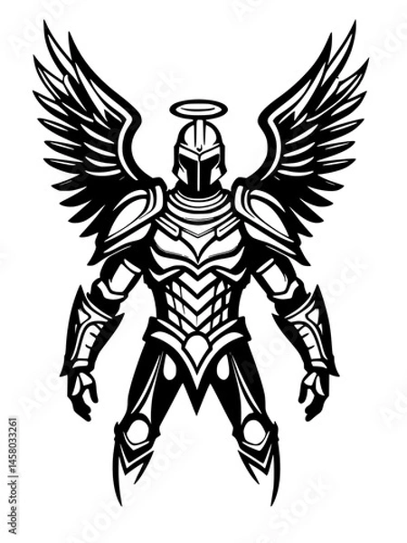 Obraz angel and wings, isolated on white background, illustration