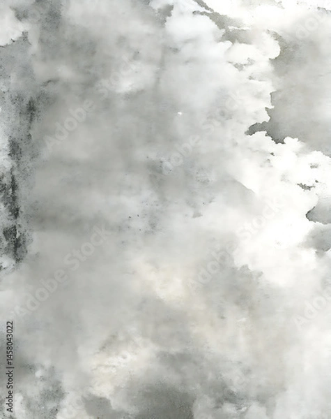 Fototapeta Silver metallic watercolor texture shimmer soft gray creates dreamy and ethereal feel. It evokes feelings of serenity and peace with its gentle, shimmering effect