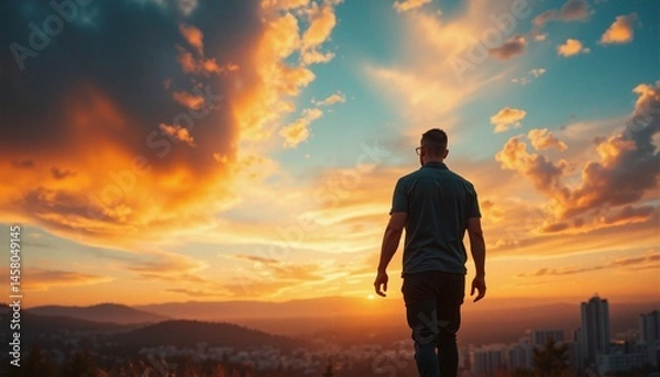 Fototapeta Contemplation at Brilliant Sunset