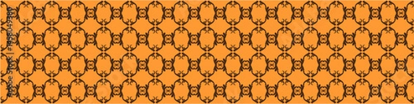 Fototapeta Elegant floral seamless pattern with intricate symmetrical designs. Perfect for wallpaper, fabric, textile, wrapping, background, or decorative use in digital and print projects.