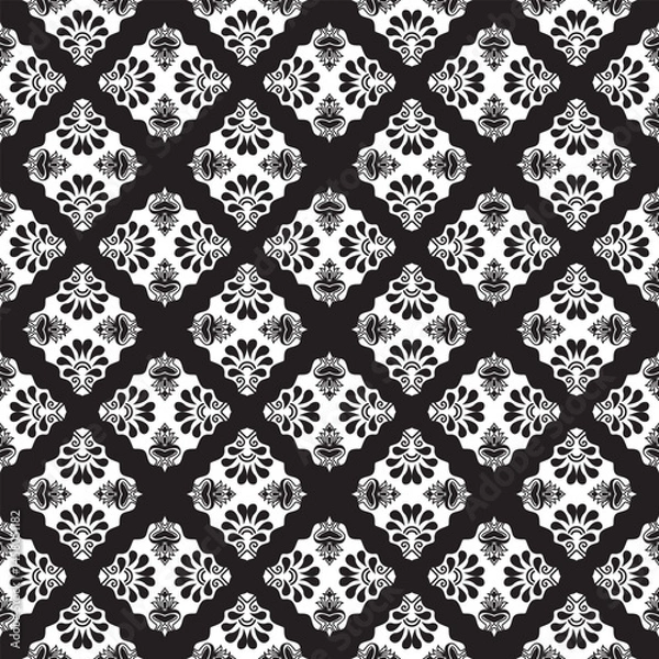 Fototapeta Seamless vector pattern. Luxurious oriental hand drawn art line pattern. Ornament for Wallpaper, Fabric, Packaging, Decorative Print, Textile Design. 