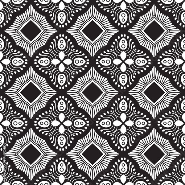 Fototapeta Seamless vector pattern. Luxurious oriental hand drawn art line pattern. Ornament for Wallpaper, Fabric, Packaging, Decorative Print, Textile Design. 
