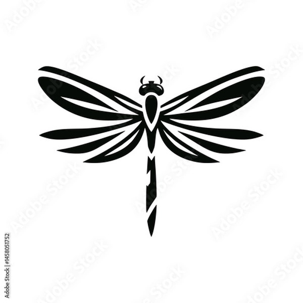 Fototapeta Realistic Nature Dragonfly Vector Illustration for Wildlife Macro Insect Design Featuring Transparent Elegant Wings