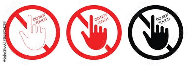 Fototapeta Do Not Touch Sign – Vector Icon Set