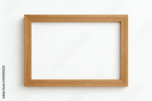 Fototapeta A minimalist wooden frame empty of content, perfect for displaying artwork or photographs. The natural finish adds warmth, making it suitable for various decor styles.