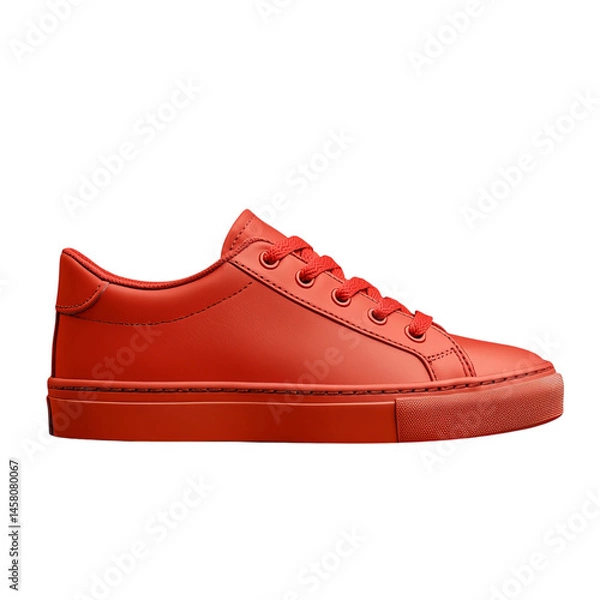 Fototapeta Png of Stylish red sneaker in a minimalist design, perfect for casual wear and making a bold statement.