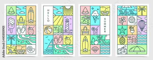 Obraz Summer poster set