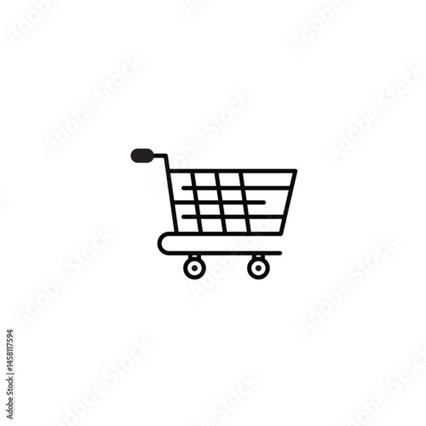 Fototapeta Cart icon line design template isolated