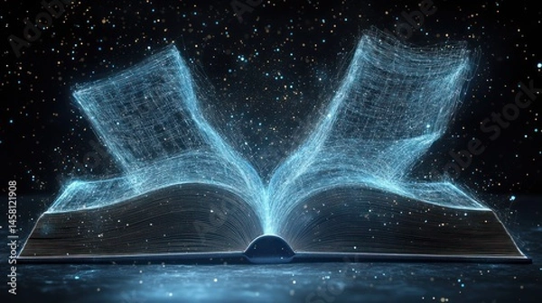 Obraz Luminous Book: A Digital Galaxy of Knowledge