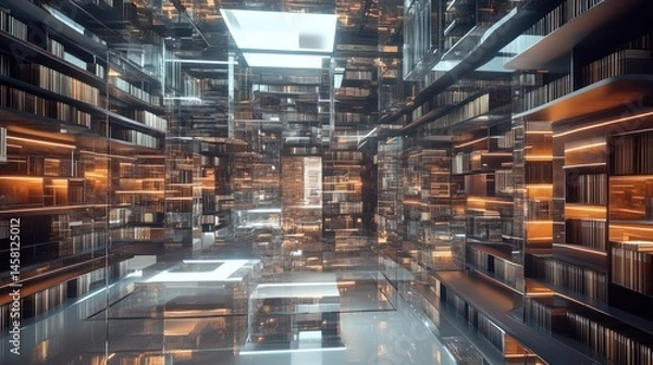 Obraz Infinite Library: A Digital Architectural Marvel