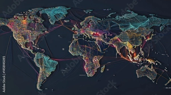 Obraz Global Network: A Visual Representation of Interconnectivity