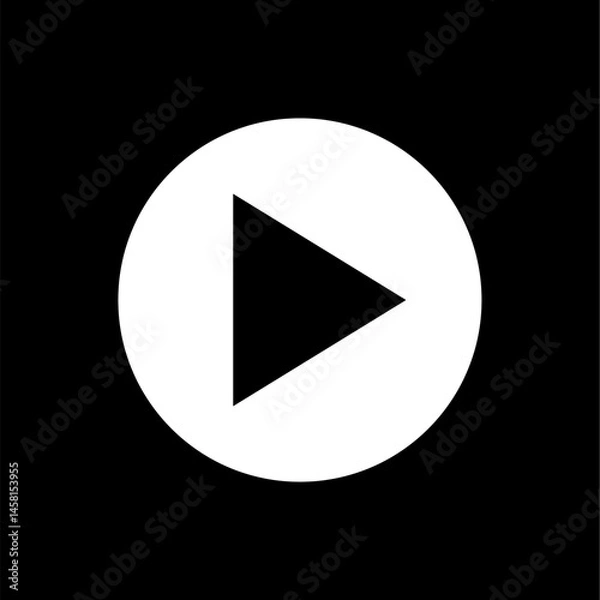 Fototapeta Minimalist Play Button Icon Vector
