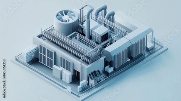 Obraz Industrial complex isometric view