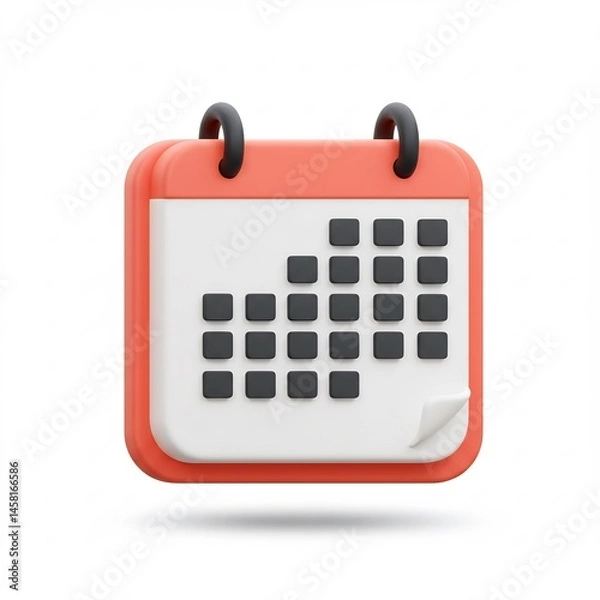 Obraz 鮮やか赤色ミニカレンダー シンプルデザイン