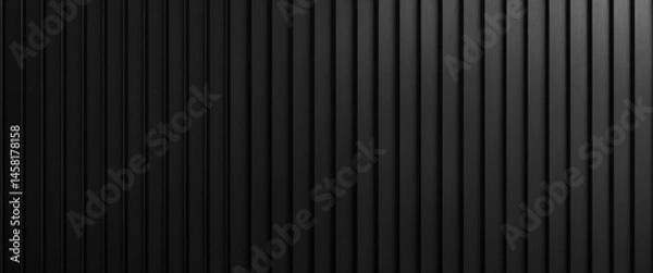 Fototapeta Dark Anthracite Wood Acoustic Panel Background – Seamless Vertical Wall Texture Panorama
