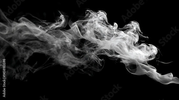 Fototapeta Smoke in monochrome on a plain background