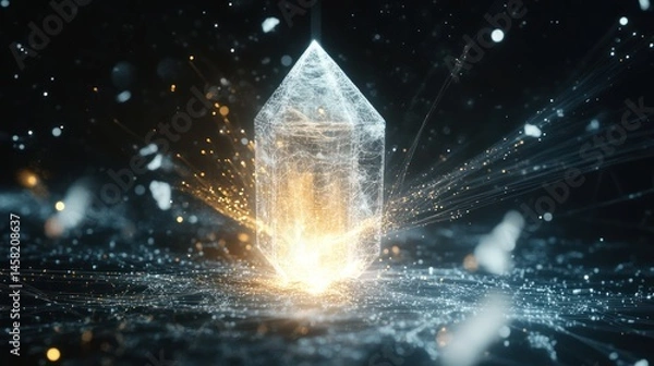 Obraz Luminous Crystal: A Glimmering Digital Gem
