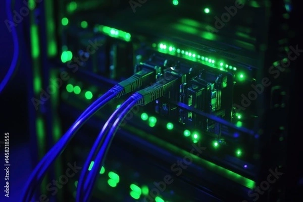 Obraz Intricate Server Rack Network Connections