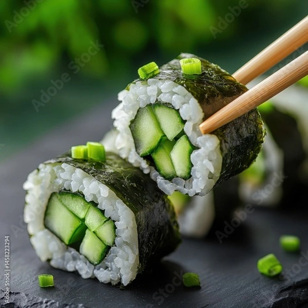 Obraz Cucumber Sushi Rolls - A Culinary Delight