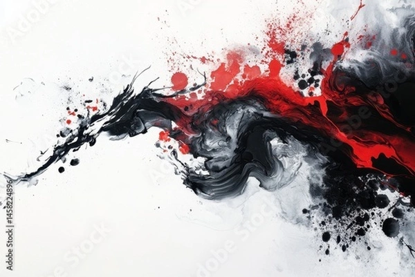 Obraz Abstract Art with Red and Black Colors