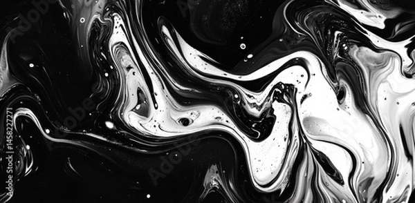 Obraz Stunning Black and White Fluid Art