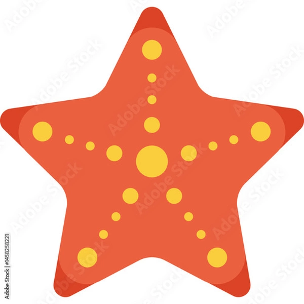 Obraz Summer Starfish Flat Illustration