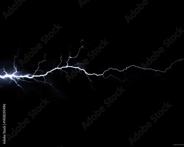 Fototapeta lightning overlay on black background