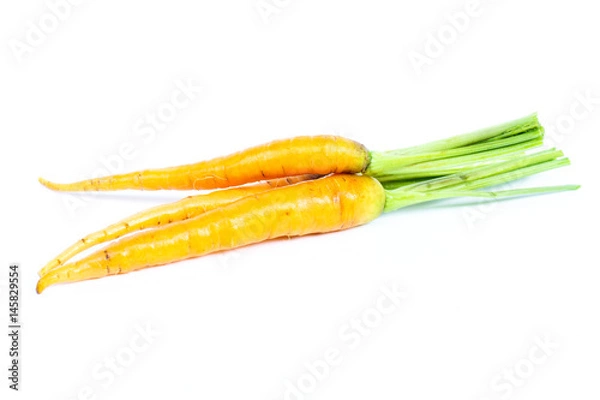 Fototapeta Bunch of baby carrots isolated on white background