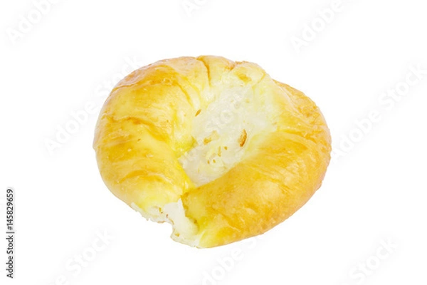 Fototapeta fresh bread Buns with coconut isolated on white background